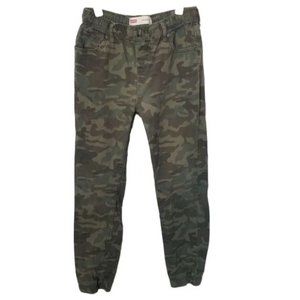Levi's Youth 14 Green Camouflage Drawstring Mid Ri